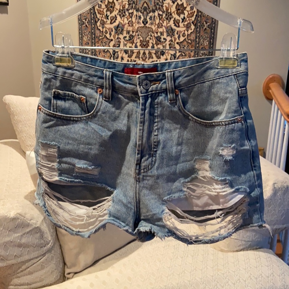 Signatures Medium denim ripped shorts